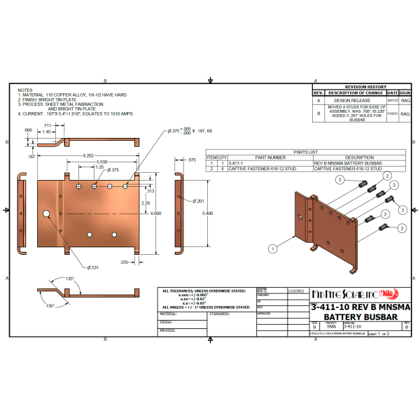 MidNite Solar MNBCBBUSBAR 1000A Busbar Solaris